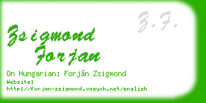 zsigmond forjan business card