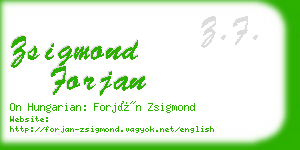 zsigmond forjan business card